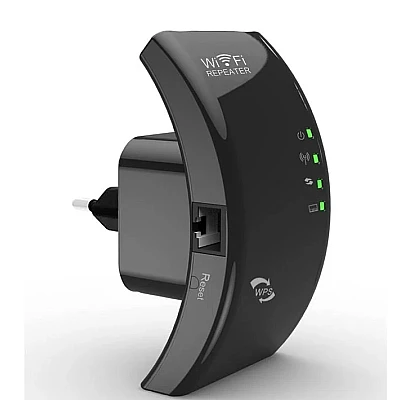 Amplificator semnal Wireless WiFi Repeater/Range Extender 300 Mbps Negru Amplificator semnal Wireless WiFi Repeater/Range Extender 300 Mbps Negru