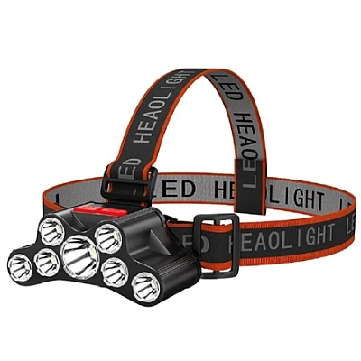 Lanterna de cap T26 cu 7 LED si 4 moduri iluminare USB Lanterna de cap T26 cu 7 LED si 4 moduri iluminare USB