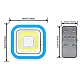Set 3 lampi LED COB patrate cu telecomanda si control de la distanta ALBE