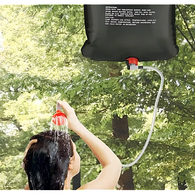 Dus solar pentru camping PVC Capacitate 20L Negru Dus solar pentru camping PVC Capacitate 20L Negru