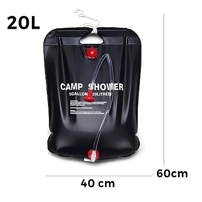 Dus solar pentru camping PVC Capacitate 20L Negru Dus solar pentru camping PVC Capacitate 20L Negru