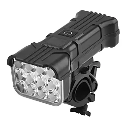 Far LED pentru bicicleta 12 leduri claxon 120 decibeli 5 moduri de iluminare afisaj baterie 4000 lumeni