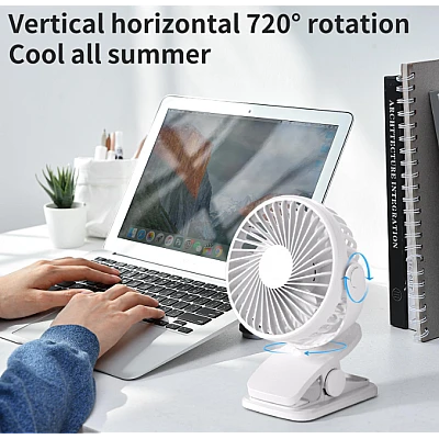 Ventilator portabil cu clip rotire 360 cu 3 viteze ultra silentios incarcare rapida Q T74 Ventilator portabil cu clip rotire 360 cu 3 viteze ultra silentios incarcare rapida Q T74