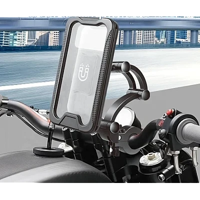 Suport de telefon pentru moto / bicicleta impermeabil cu carcasa si rotire S806 Suport de telefon pentru moto / bicicleta impermeabil cu carcasa si rotire S806