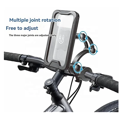 Suport de telefon pentru moto / bicicleta impermeabil cu carcasa si rotire S806 Suport de telefon pentru moto / bicicleta impermeabil cu carcasa si rotire S806