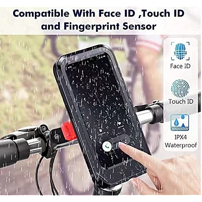 Suport de telefon pentru moto / bicicleta impermeabil cu carcasa si rotire S806 Suport de telefon pentru moto / bicicleta impermeabil cu carcasa si rotire S806