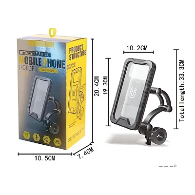 Suport de telefon pentru moto / bicicleta impermeabil cu carcasa si rotire S806 Suport de telefon pentru moto / bicicleta impermeabil cu carcasa si rotire S806