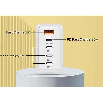 Incarcator USB de priza 120W cu 5 porturi Super Fast Charge A506 3 Incarcator USB de priza 120W cu 5 porturi Super Fast Charge A506 3