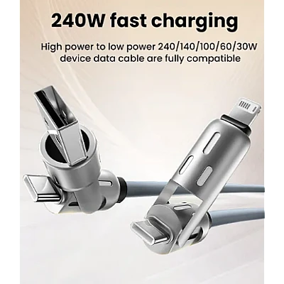 Cablu de date si incarcare 2 in 2 putere 240W Cablu de date si incarcare 2 in 2 putere 240W