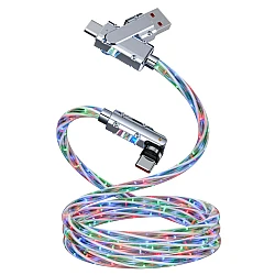 Cablu de date cu incarcare super rapida si lumina LED PD 4 in 1