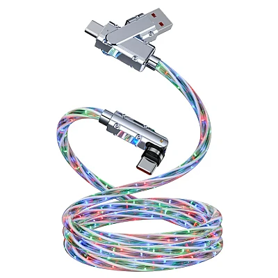 Cablu de date cu incarcare super rapida si lumina LED PD 4 in 1 Cablu de date cu incarcare super rapida si lumina LED PD 4 in 1