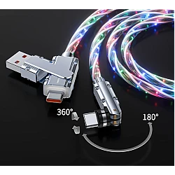 Cablu de date cu incarcare super rapida si lumina LED PD 4 in 1 Cablu de date cu incarcare super rapida si lumina LED PD 4 in 1