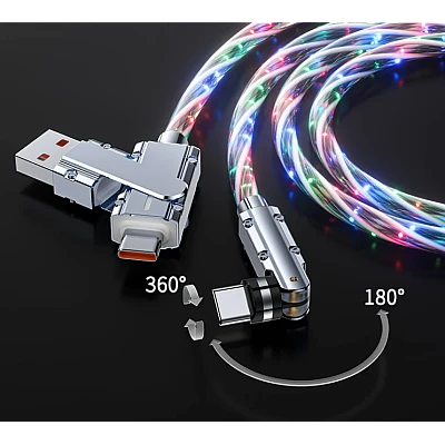 Cablu de date cu incarcare super rapida si lumina LED PD 4 in 1 Cablu de date cu incarcare super rapida si lumina LED PD 4 in 1