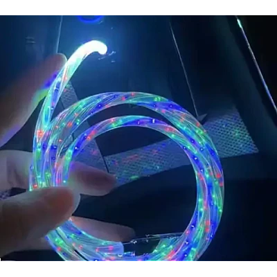 Cablu de date cu incarcare super rapida si lumina LED PD 4 in 1