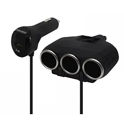 Priza auto 12V si 24V Olesson 1634 cu 4 intrari 120W negru