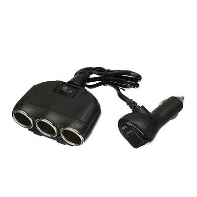 Priza auto 12V si 24V Olesson 1634 cu 4 intrari 120W negru Priza auto 12V si 24V Olesson 1634 cu 4 intrari 120W negru