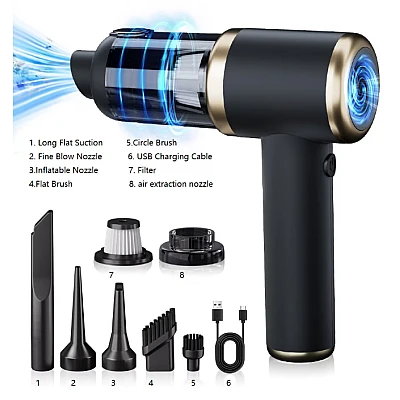 Aspirator auto portabil multifunctional 4 in 1 filtru lavabil 4000mAh Aspirator auto portabil multifunctional 4 in 1 filtru lavabil 4000mAh