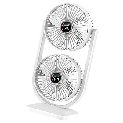 Ventilator de birou cu cap dublu silentios puternic reglabil cu 3 viteze Ventilator de birou cu cap dublu silentios puternic reglabil cu 3 viteze