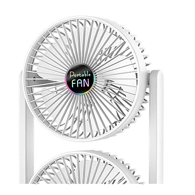 Ventilator de birou cu cap dublu silentios puternic reglabil cu 3 viteze Ventilator de birou cu cap dublu silentios puternic reglabil cu 3 viteze