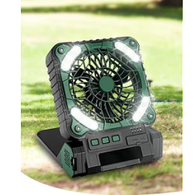 Ventilator de camping cu baterie de 10400Mah solar pentru exterior cu lumina led cu 4 viteze