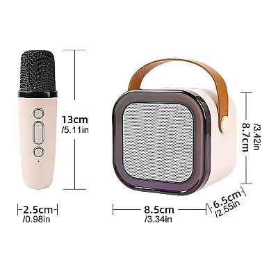 Boxa Karaoke Portabilă K12 cu 2 Microfoane Wireless LED RGB Radio FM Boxa Karaoke Portabilă K12 cu 2 Microfoane Wireless LED RGB Radio FM