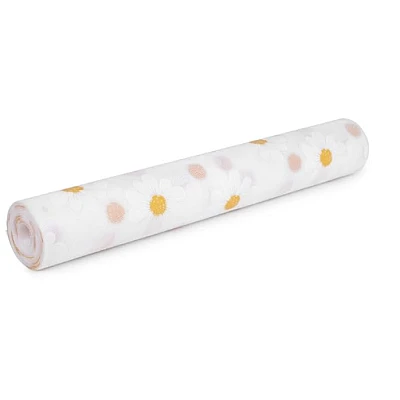 Folie de protectie pentru rafturi 45 x 300cm cu floricele albe Folie de protectie pentru rafturi 45 x 300cm cu floricele albe