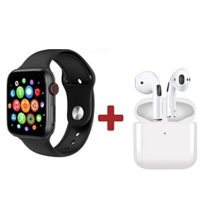 Set Ceas smartwatch inteligent si casti stereo wireless Set Ceas smartwatch inteligent si casti stereo wireless