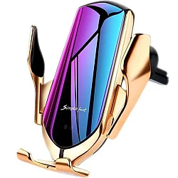 Suport auto cu incarcator wireless si senzor inteligent R1 USB