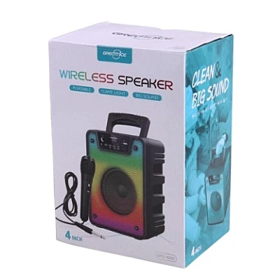 Boxa wireless GTS 1868 cu bluetooth USB lumini si microfon Boxa wireless GTS 1868 cu bluetooth USB lumini si microfon