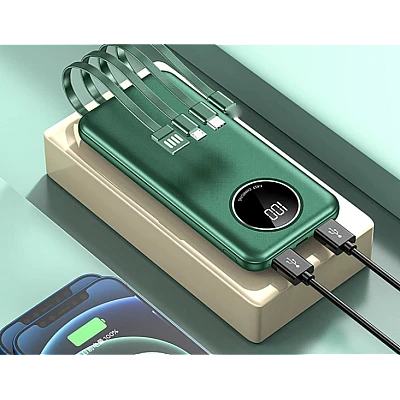 Baterie externa 20000mAh capacitate 5 iesiri si cabluri pentru smartphone si display Baterie externa 20000mAh capacitate 5 iesiri si cabluri pentru smartphone si display