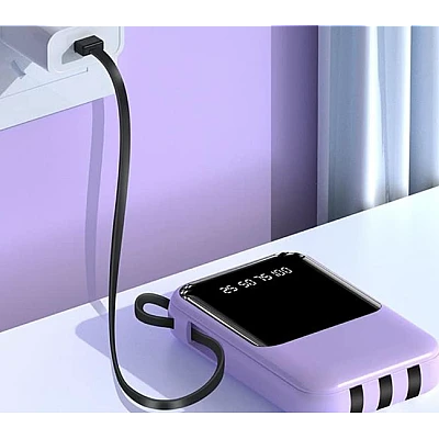 Mini Baterie externa 20000mAh Fast Charge Type C cu display si cabluri Mini Baterie externa 20000mAh Fast Charge Type C cu display si cabluri