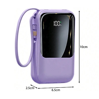 Mini Baterie externa 20000mAh Fast Charge Type C cu display si cabluri Mini Baterie externa 20000mAh Fast Charge Type C cu display si cabluri