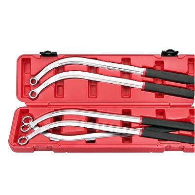 Trusa 5 chei inelare pentru curele dimensiuni 13 15 16 17 19 mm lungime 470 mm Trusa 5 chei inelare pentru curele dimensiuni 13 15 16 17 19 mm lungime 470 mm