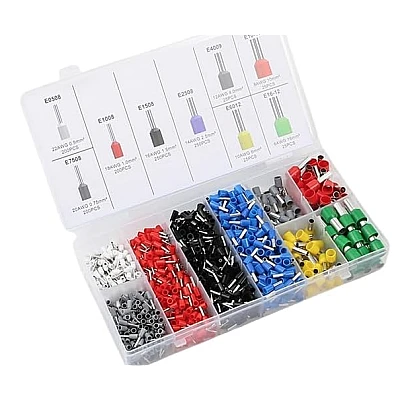 Set 1200 Conectori de sertizare pentru virole de sarma Conector de linie terminala Set 1200 Conectori de sertizare pentru virole de sarma Conector de linie terminala