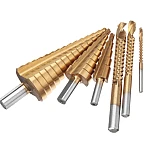 Set 3 burghie freza conica metal in trepte 4 30mm + 3 burghie frezare