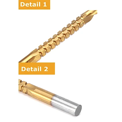 Set 3 burghie freza conica metal in trepte 4 30mm + 3 burghie frezare Set 3 burghie freza conica metal in trepte 4 30mm + 3 burghie frezare