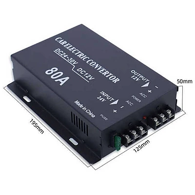 Convertor auto 80A tensiune 24v la 12v Convertor auto 80A tensiune 24v la 12v