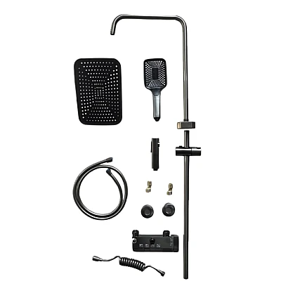 Set de dus multifunctional tip ploaie cu afisare digitala si cu termostat Set de dus multifunctional tip ploaie cu afisare digitala si cu termostat