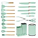 Set ustensile bucatarie 19 piese silicon alimentar cutite tocator termorezistente antiaderente suport blat VERDE MENTA Set ustensile bucatarie 19 piese silicon alimentar cutite tocator termorezistente antiaderente suport blat VERDE MENTA