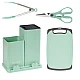 Set ustensile bucatarie 19 piese silicon alimentar cutite tocator termorezistente antiaderente suport blat VERDE MENTA Set ustensile bucatarie 19 piese silicon alimentar cutite tocator termorezistente antiaderente suport blat VERDE MENTA