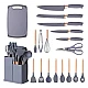 Set ustensile bucatarie 19 piese silicon alimentar cutite tocator termorezistente antiaderente suport blat GRI Set ustensile bucatarie 19 piese silicon alimentar cutite tocator termorezistente antiaderente suport blat GRI