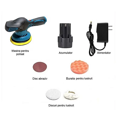 Masina de polisat auto fara fir 6 viteze 300W indicator LED Masina de polisat auto fara fir 6 viteze 300W indicator LED