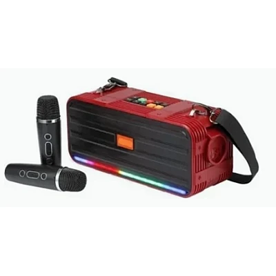 Boxa Bluetooth fara fir cu iluminare LED RGB si 2 microfoane karaoke Andowl Q YX9527 Boxa Bluetooth fara fir cu iluminare LED RGB si 2 microfoane karaoke Andowl Q YX9527