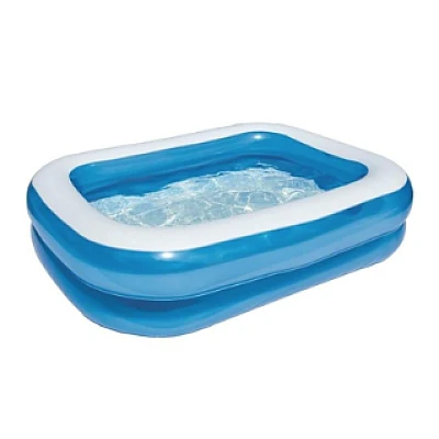 Set Piscina gonflabila dreptunghiulara 201x150x51cm 2 inele Family Pool + Pompa electrica cadou