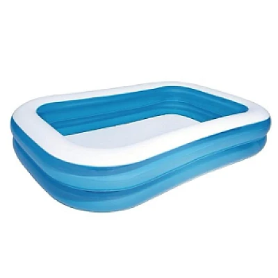 Set Piscina gonflabila dreptunghiulara 201x150x51cm 2 inele Family Pool + Pompa electrica cadou