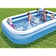 Set Piscina gonflabila dreptunghiulara 201x150x51cm 2 inele Family Pool + Pompa electrica cadou