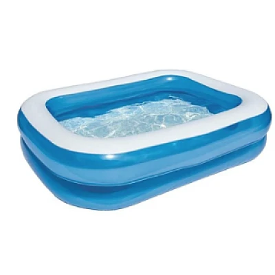Set Piscina gonflabila dreptunghiulara 201x150x51cm 2 inele Family Pool + Pompa electrica cadou