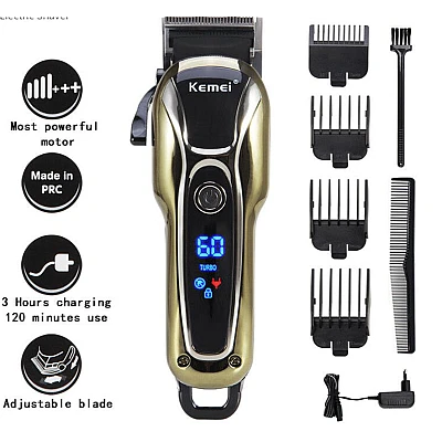 Aparat de tuns profesional Kemei KM1990 cu acumulator afisaj LCD lama reglabila Aparat de tuns profesional Kemei KM1990 cu acumulator afisaj LCD lama reglabila