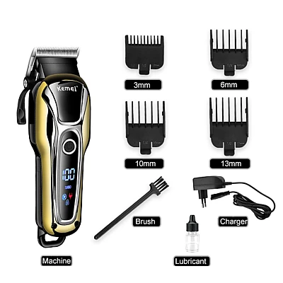 Aparat de tuns profesional Kemei KM1990 cu acumulator afisaj LCD lama reglabila Aparat de tuns profesional Kemei KM1990 cu acumulator afisaj LCD lama reglabila