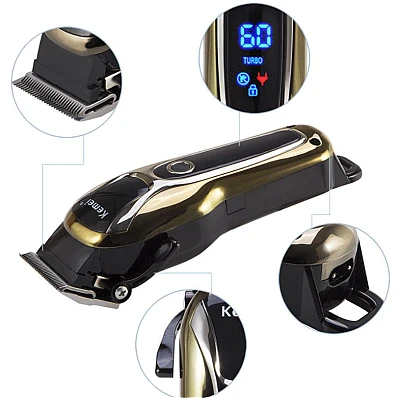 Aparat de tuns profesional Kemei KM1990 cu acumulator afisaj LCD lama reglabila Aparat de tuns profesional Kemei KM1990 cu acumulator afisaj LCD lama reglabila